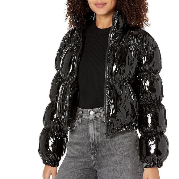 Steve Madden Eden Puffer Coat Black Nwt Size Small - Picture 1 of 8